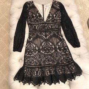 BB Dakota black and nude with lace dress